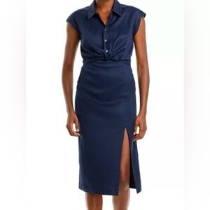 FRAME | Twist Front Cap Sleeve Dress